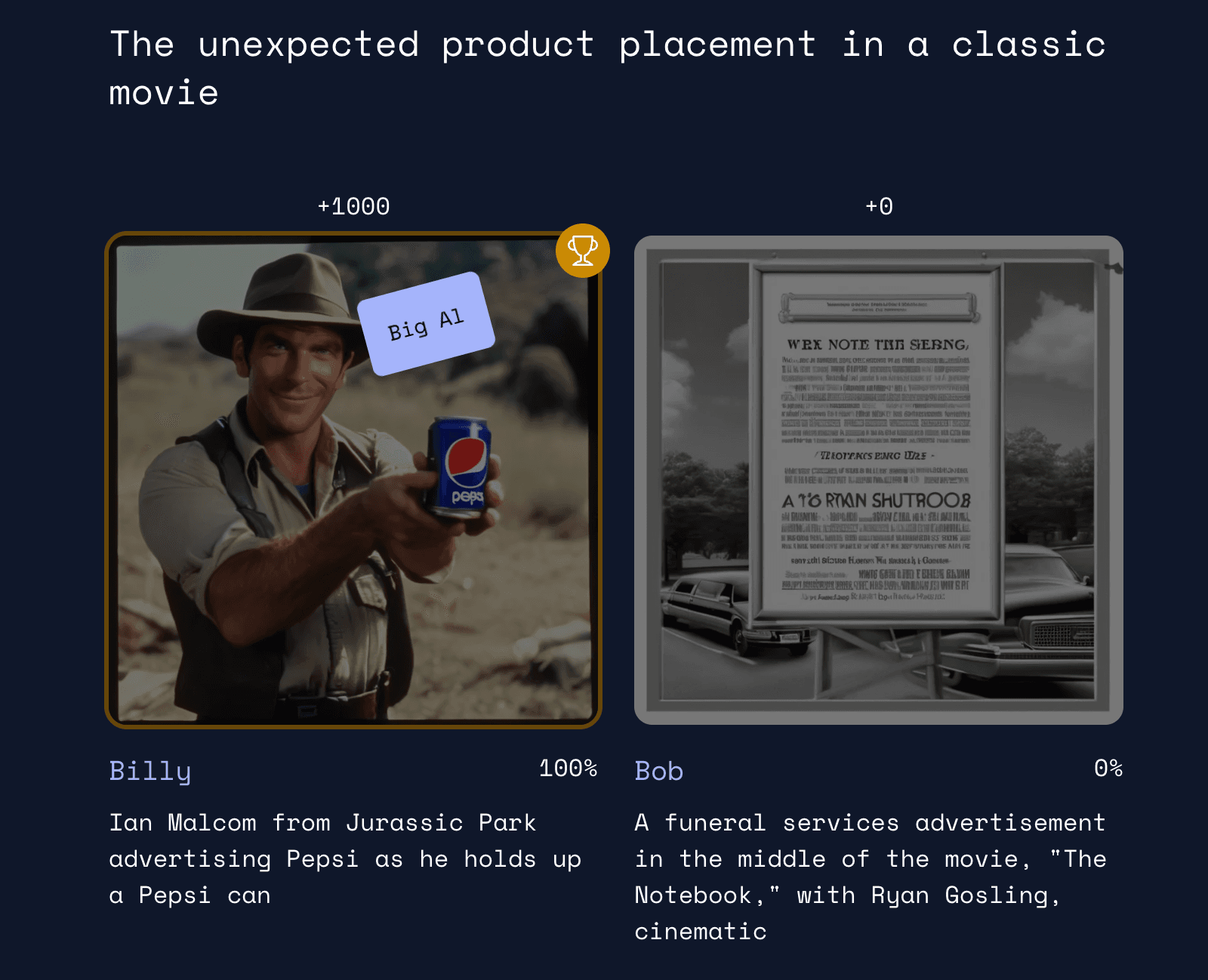 Artificial Unintelligence voting results screen